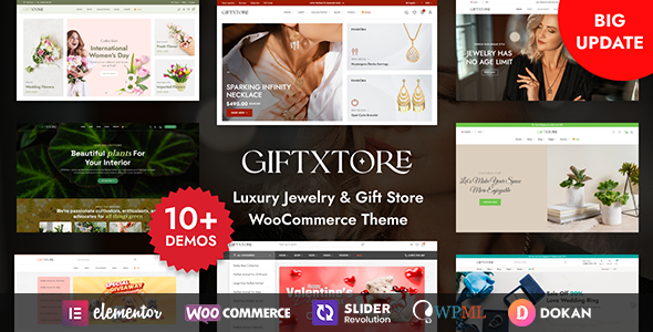 قالب فروشگاه جواهر و طلا وردپرس GiftXtore