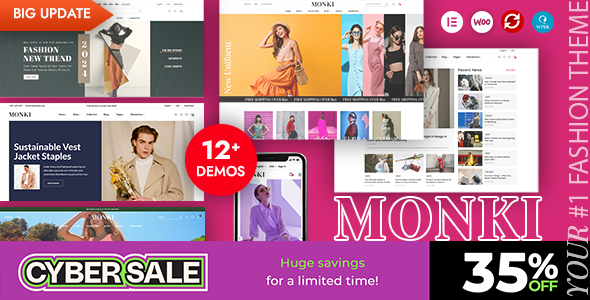قالب فروشگاه لباس و پوشاک ووکامرس Monki