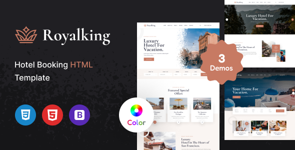 دانلود قالب HTML رزرو هتل Royalking