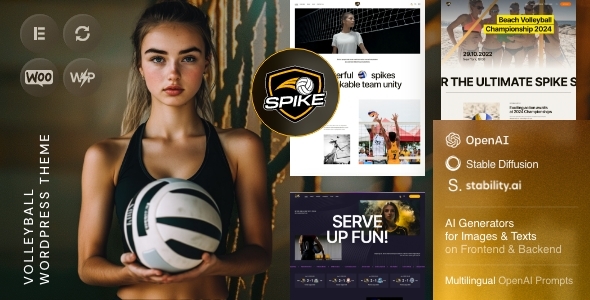 قالب باشگاه والیبال وردپرس Spike