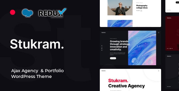 قالب خلاقانه نمونه کار آژاکس وردپرس Stukram