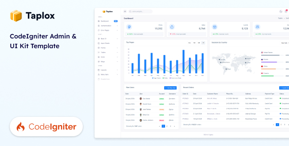 دانلود قالب CodeIgniter مدیریت Taplox