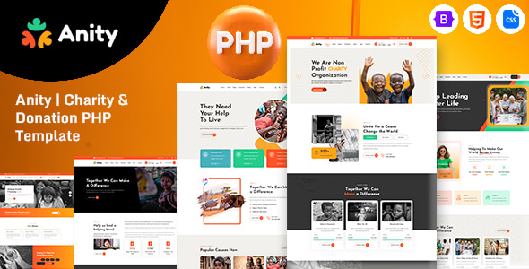 دانلود قالب PHP موسسه خیریه Anity