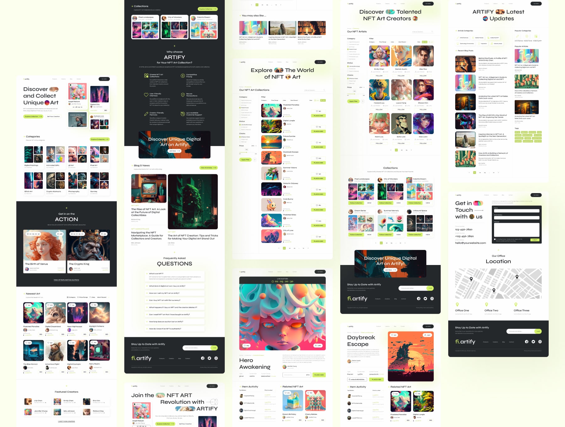 دانلود رابط کاربری Artify – bright, clean nft marketplace