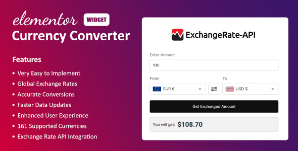 دانلود افزونه وردپرس Currency Converter Widget for Elementor