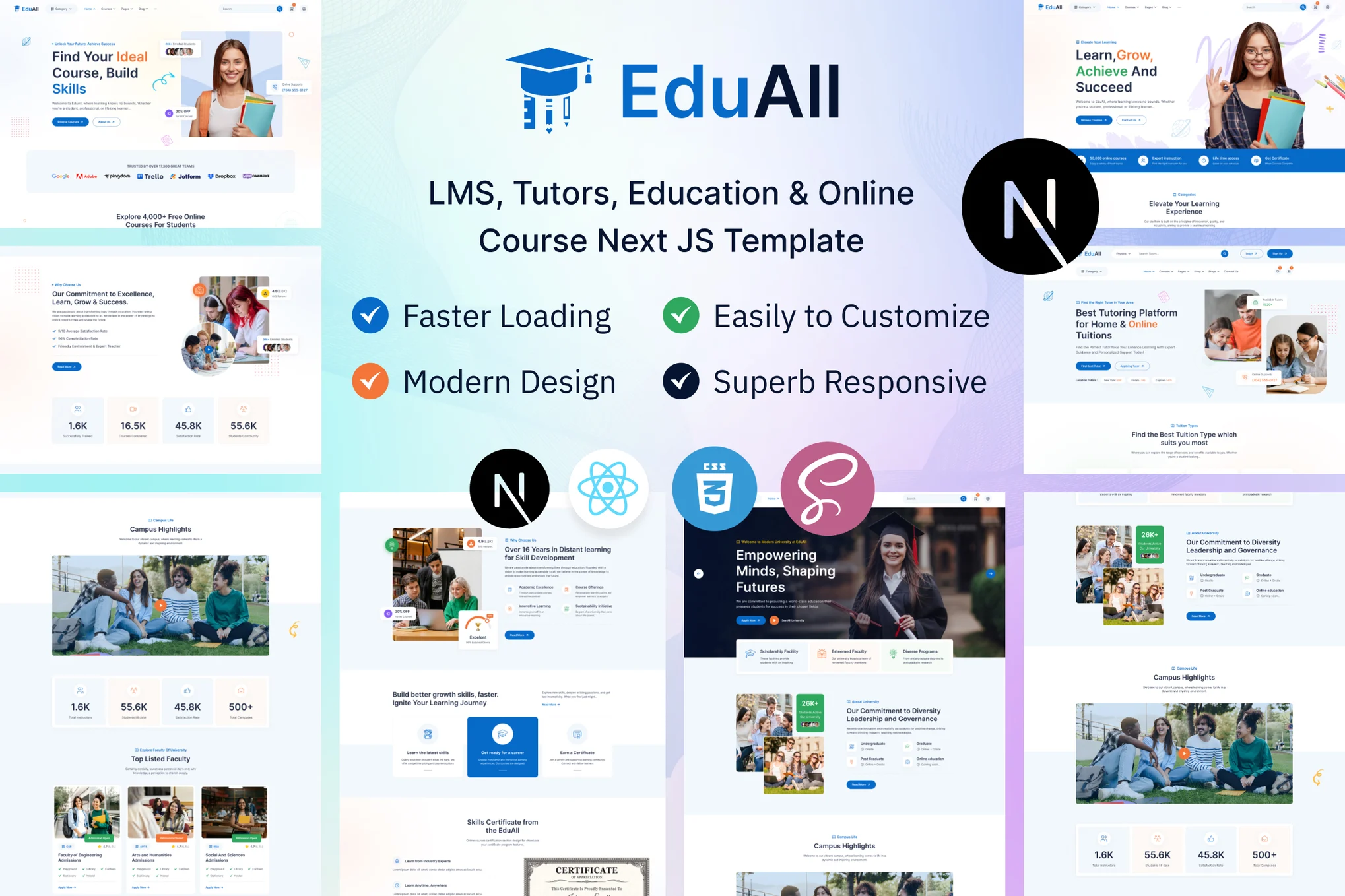 دانلود قالب سایت آموزشی ری اکت EduAll