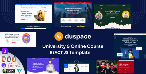 قالب React تحصیلات و فروش دوره آموزشی Eduspace