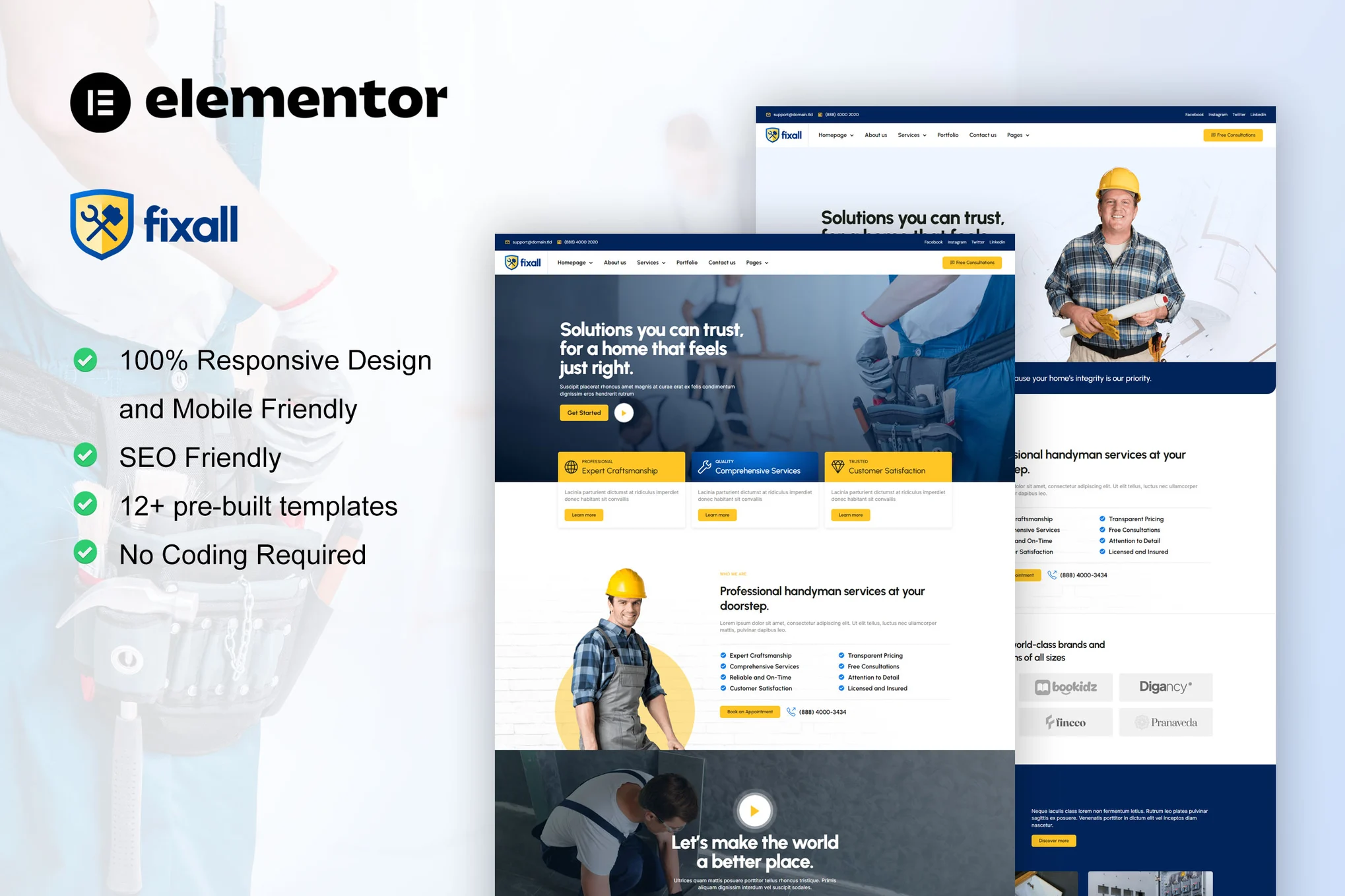 قالب خدمات تعمیرات المنتور وردپرس FixAll