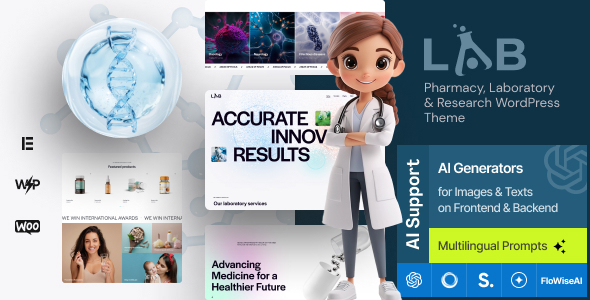 قالب آزمایشگاه و داروسازی وردپرس Lab