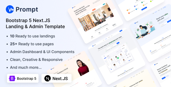 دانلود قالب NextJS مدیریتی Lahomes قالب NextJS چند منظوره و مدرن Prompt