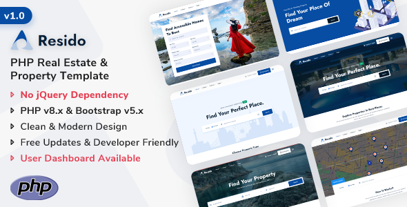 دانلود قالب PHP سایت املاک Resido