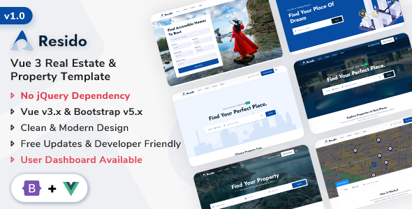 دانلود قالب Resido - Vue Real Estate Template