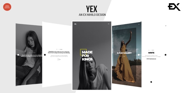 دانلود قالب سایت نمونه کار تک صفحه ای Yex