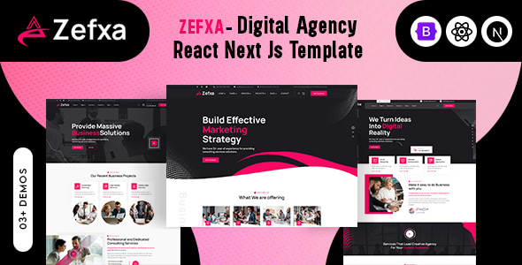 دانلود قالب React Next Js شرکتی Zefxa