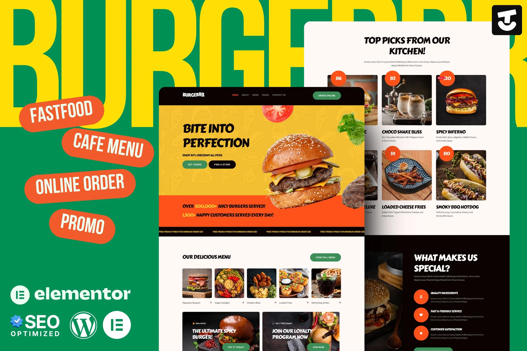 دانلود قالب فست فود وردپرس Burgerr