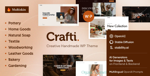 قالب فروشگاهی محصولات دست ساز وردپرس Crafti