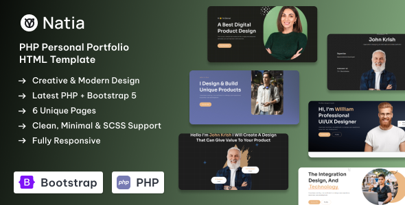 دانلود قالب نمونه کار PHP ناتیا Natia