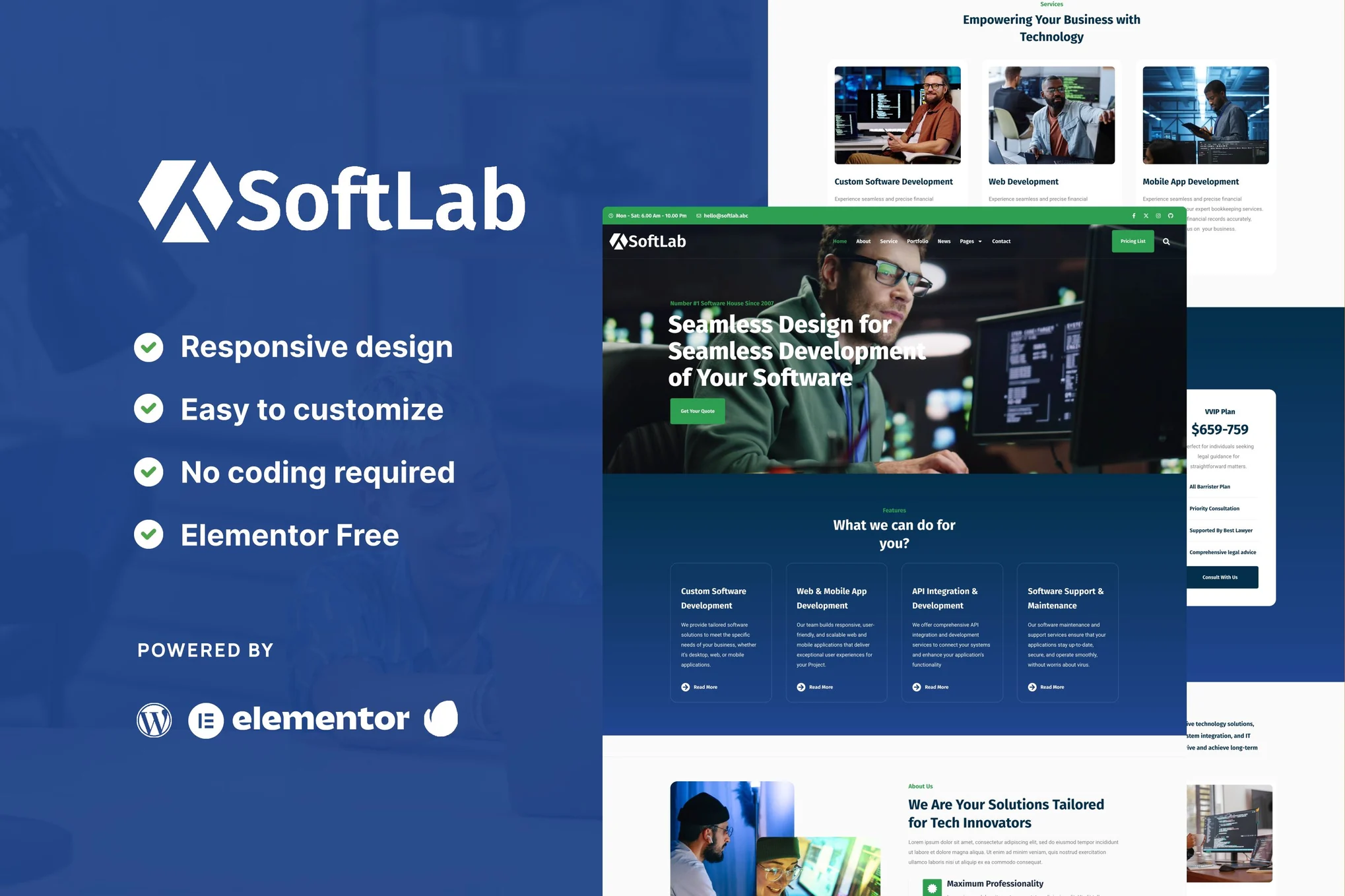 قالب فناوری اطلاعات و تکنولوژی وردپرس SoftLab