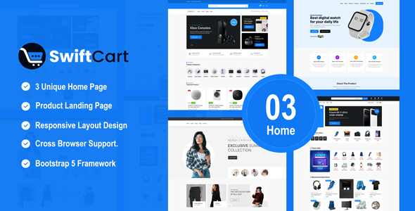 دانلود قالب HTML فروشگاهی چند منظوره SwiftCart