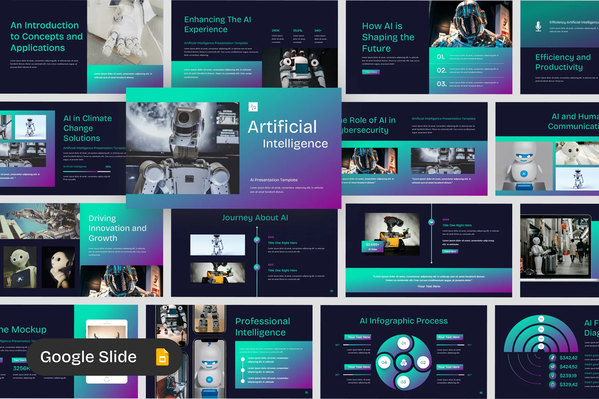 دانلود قالب هوش مصنوعی گوگل اسلاید Artificial Intelligence