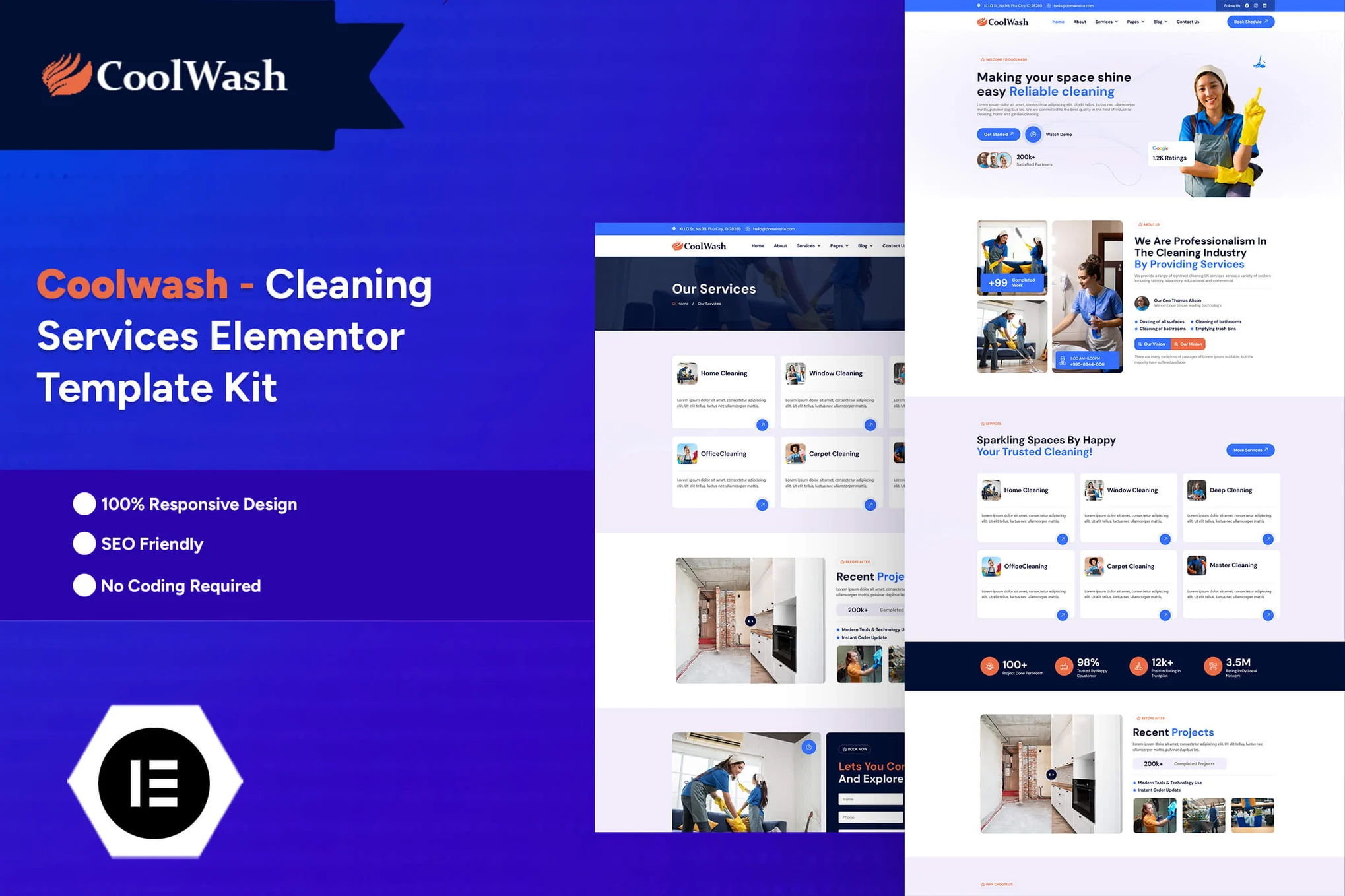 دانلود قالب خدمات نظافتی وردپرس Coolwash