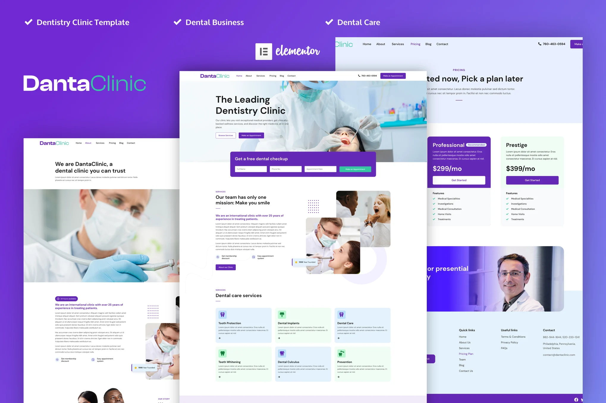 دانلود قالب دندانپزشکی وردپرس Danta Clinic