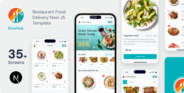 DineHub - Restaurant Food Delivery Next JS Mobile App