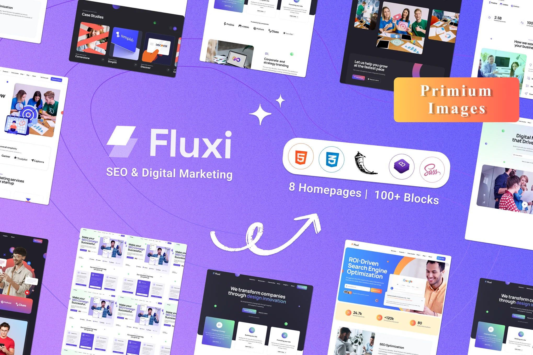 دانلود قالب دیجیتال مارکتینگ و خدمات سئو Fluxi