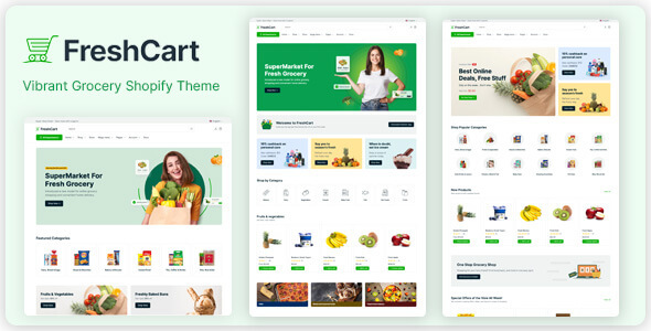 دانلود قالب سوپر مارکت آنلاین شاپیفای Freshcart