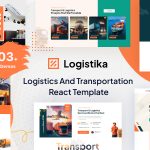 قالب React شرکت حمل و نقل و پست Logistika