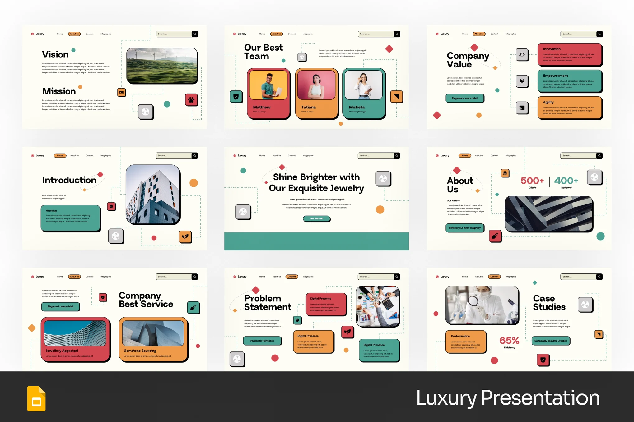 دانلود قالب گوگل اسلاید Luxury Brand Brief