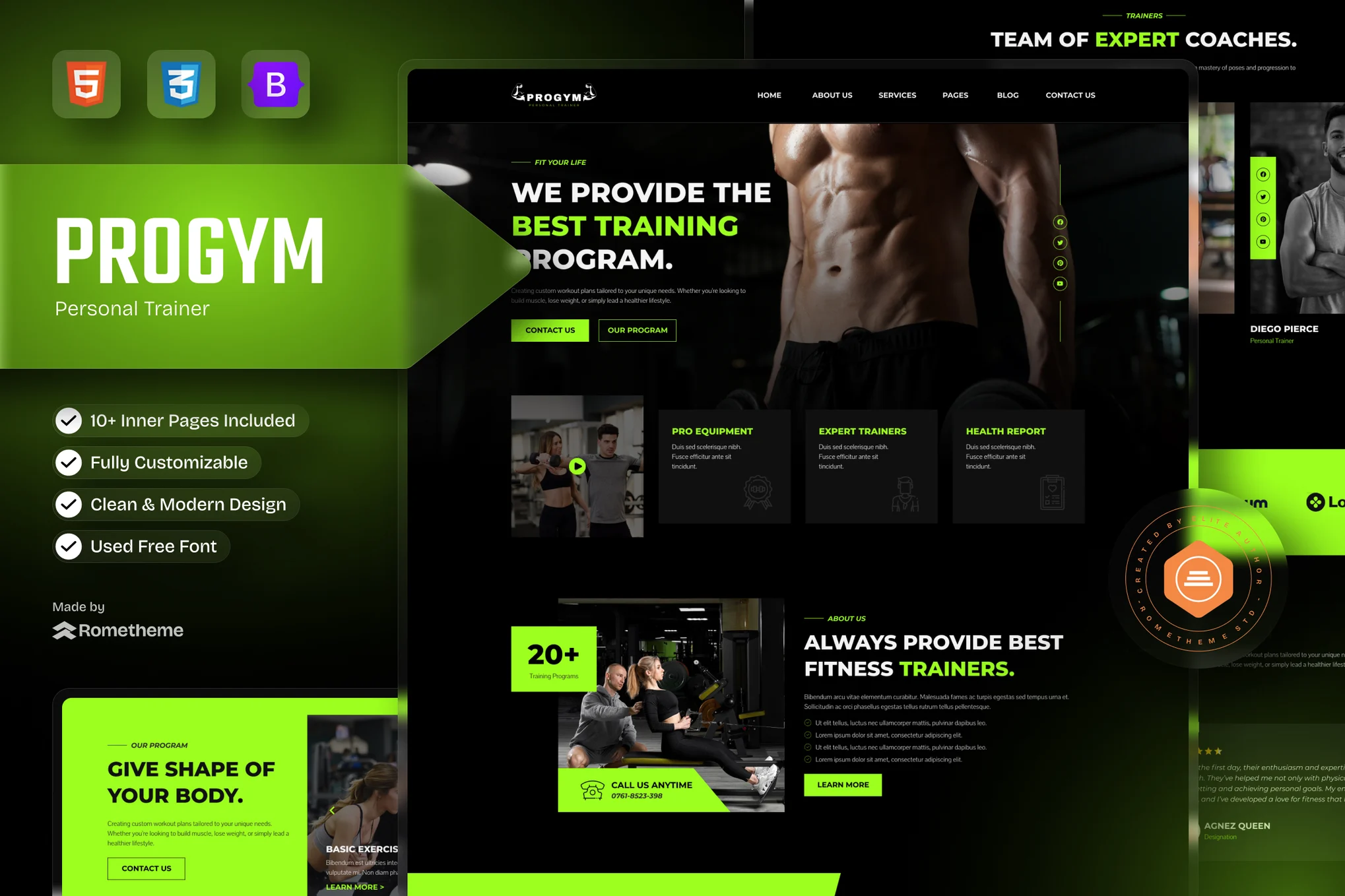 دانلود قالب باشگاه ورزشی و تناسب اندام Progym