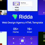 دانلود قالب مدیریت PHP Tailwind چند منظوره AdminHub دانلود قالب سایت شرکت طراحی وب Ridda