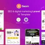 قالب شرکت بیمه و آژانسهای دیجیتال Sonchoy قالب لاراول 11 آژانس دیجیتال و سئو Seom