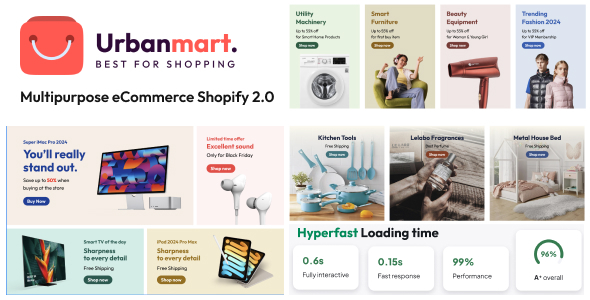 دانلود قالب شاپیفای چند منظوره Urbanmart