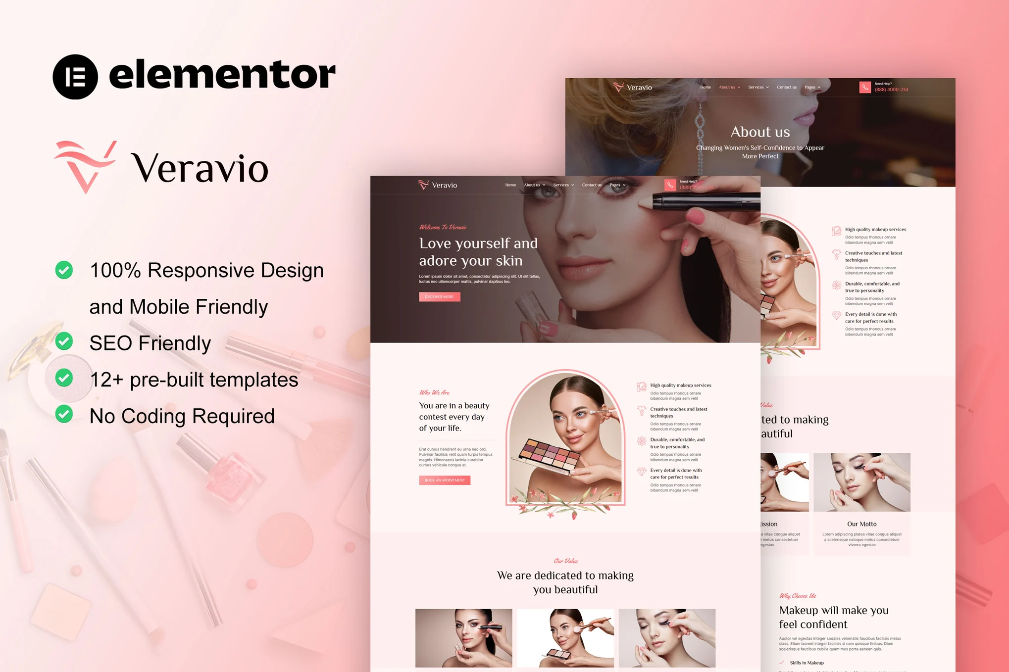 قالب میکاپ آرتیست المنتور وردپرس Veravio