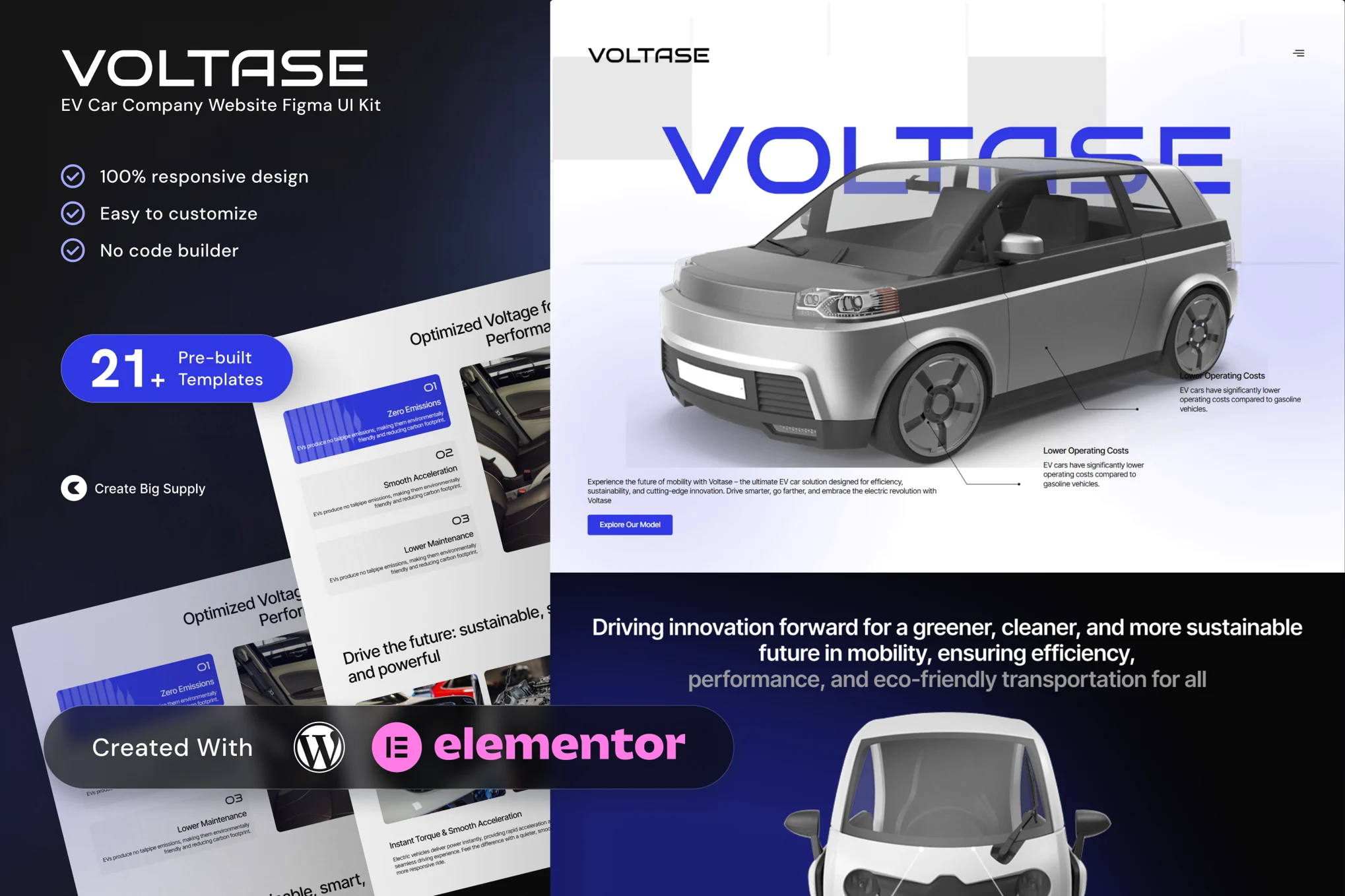 دانلود قالب نمایندگی‌ خودروهای برقی وردپرس Voltase