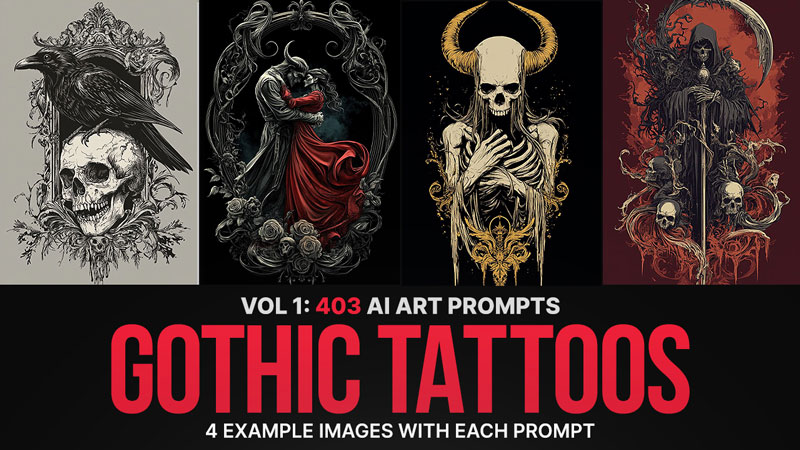دانلود 403 پرامپت هوش مصنوعی Gothic Tattoos