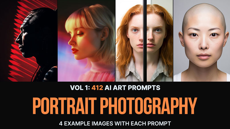 دانلود 412 پرامپت هوش مصنوعی میدجورنی Portrait Photography