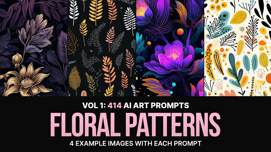 دانلود 414 پرامپت هوش مصنوعی میدجورنی Floral Patterns