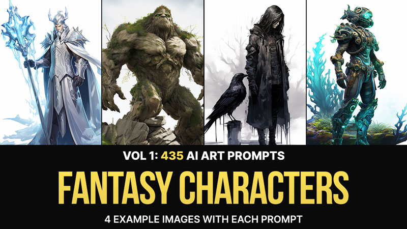 دانلود 435 پرامپت هوش مصنوعی میدجورنی Fantasy Characters
