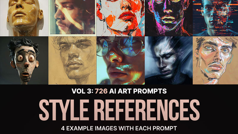 دانلود 726 پرامپت هوش مصنوعی Ai Art Prompts for Style References