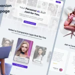 دانلود قالب فیگما Ai Companion Landing Page Template