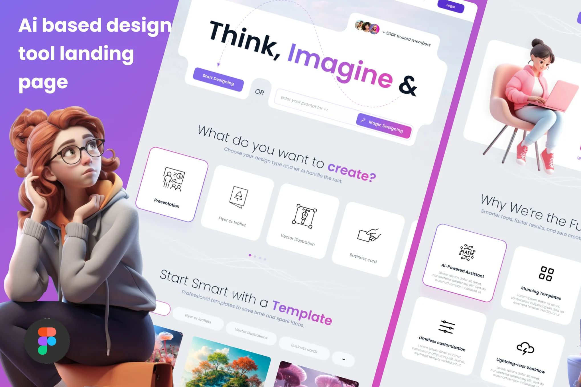 دانلود قالب فیگما Ai Driven Design Software Landing Page