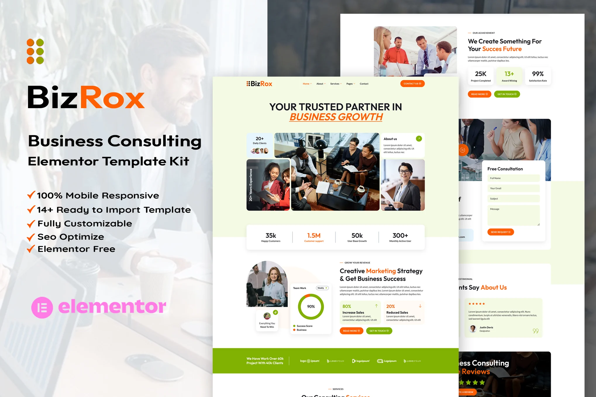 دانلود قالب مشاور کسب و کار وردپرس BizRox
