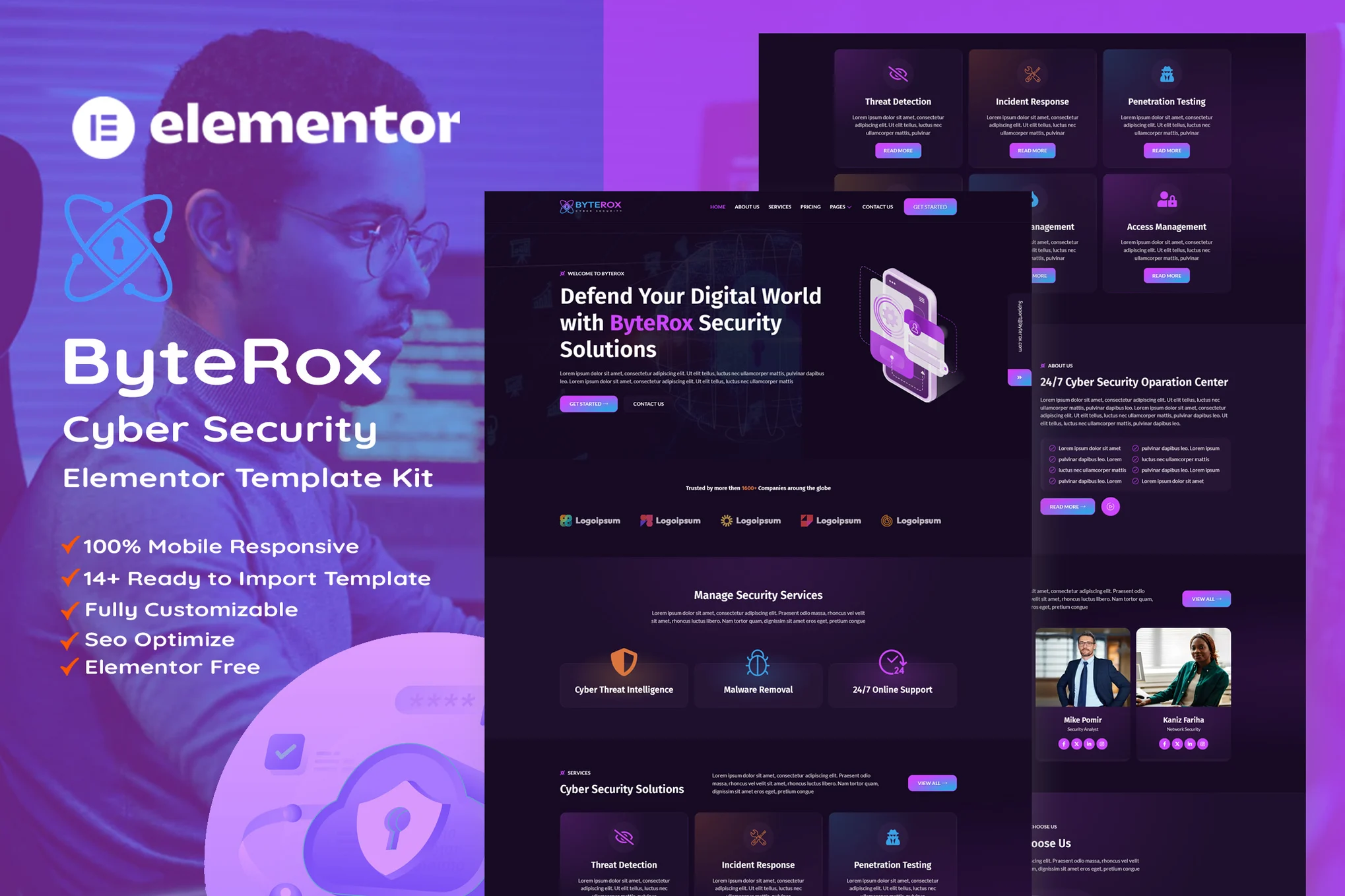 دانلود قالب خدمات امنیت سایبری وردپرس ByteRox