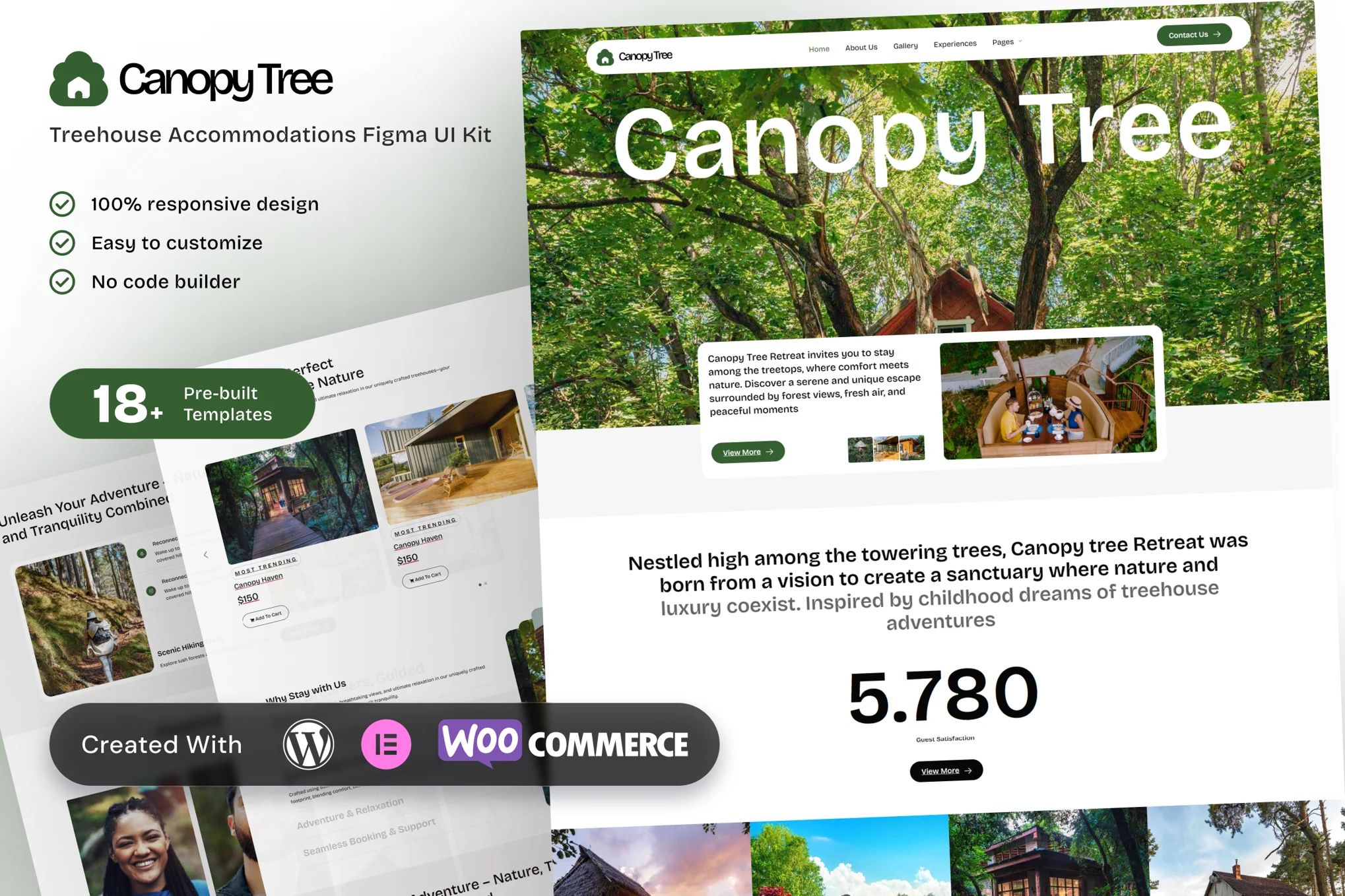 قالب اقامتگاه‌های جنگلی و طبیعت گردی وردپرس CanopyTree