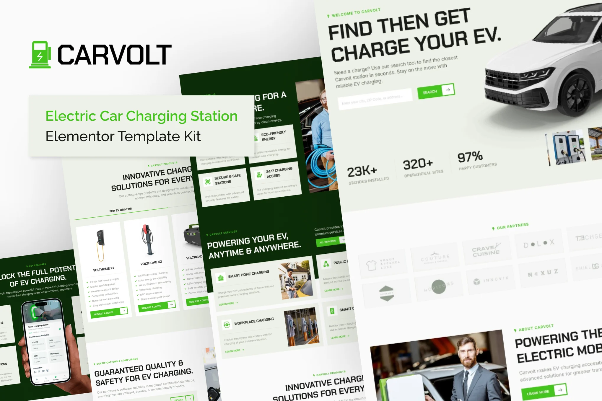 قالب خدمات ایستگاه‌ شارژ خودروهای برقی Carvolt