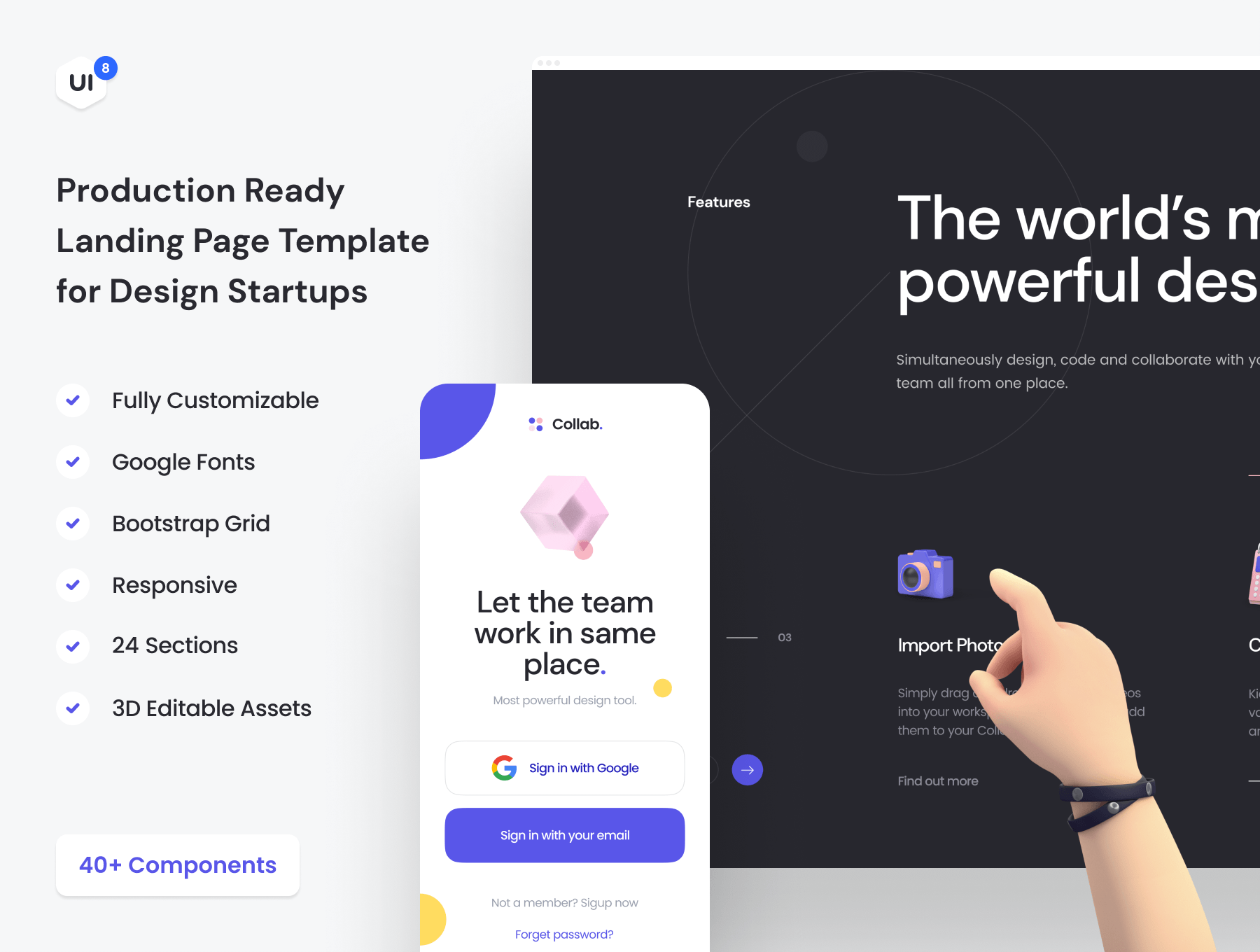 دانلود رابط کاربری Collab — Landing Page Kit