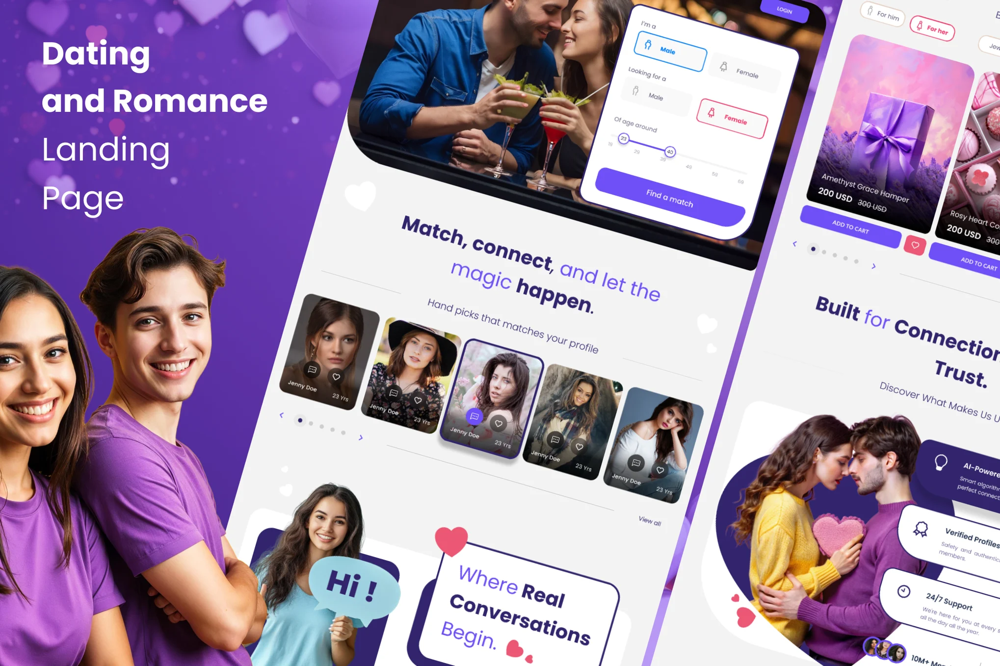 دانلود قالب فیگما Dating Landing Page